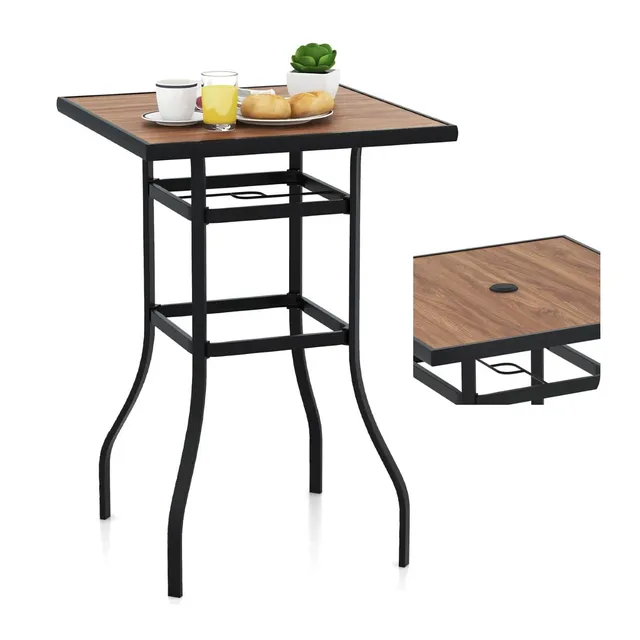 komfotteu-gartentisch-bistrotisch-quadratisch-70x70x102-cm-metall image 1