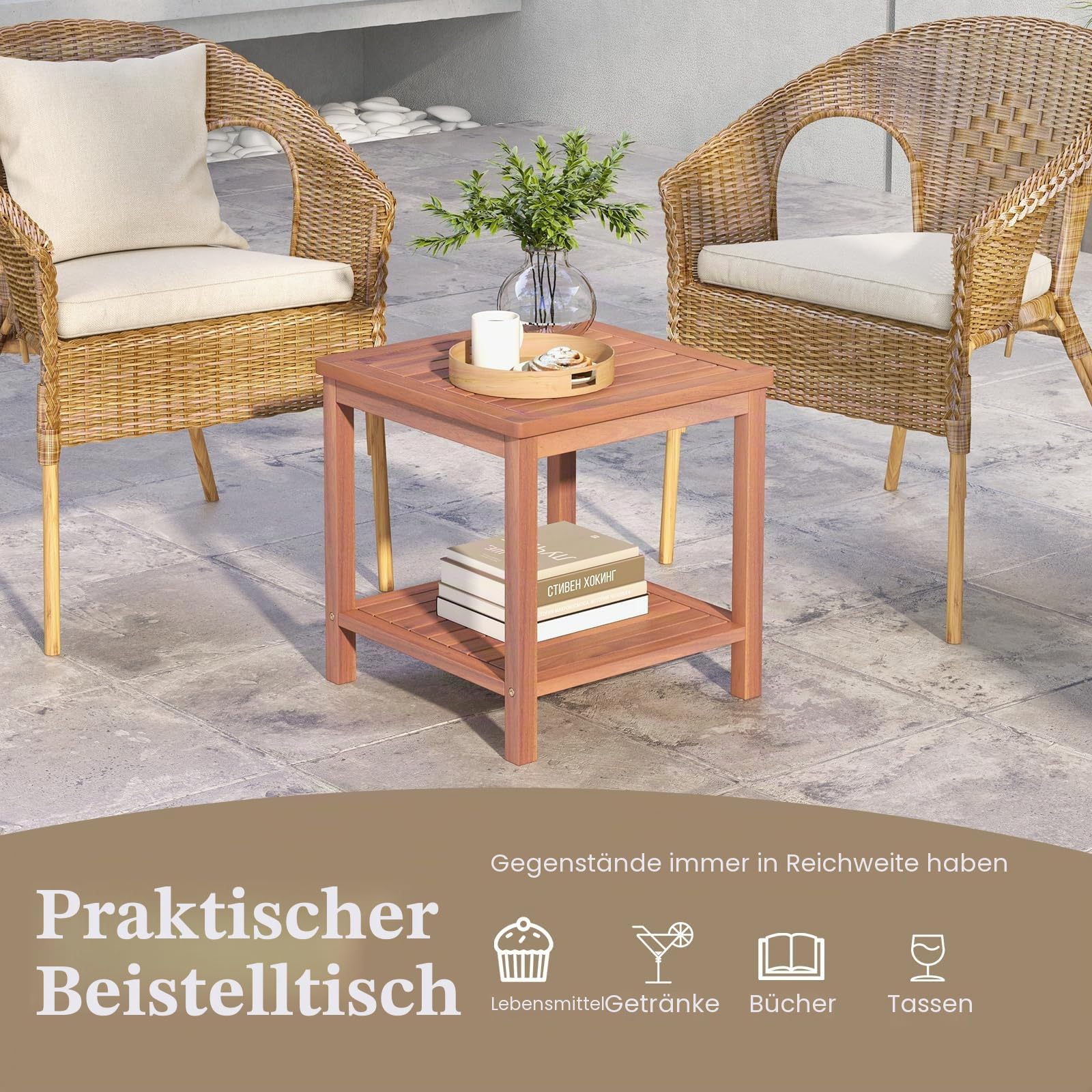 komfotteu-gartentisch-rechteckig-akazienholz-beistelltisch-2-ebenen image 6