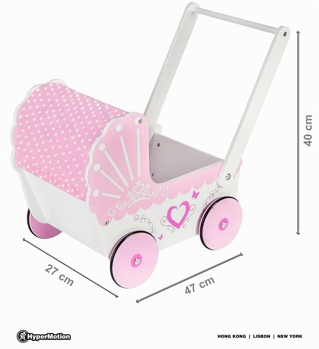 mamabrum-holzpuppenwagen-lauflernwagen-set-retro-rosa-47-x-26-5-x-40-cm image 7