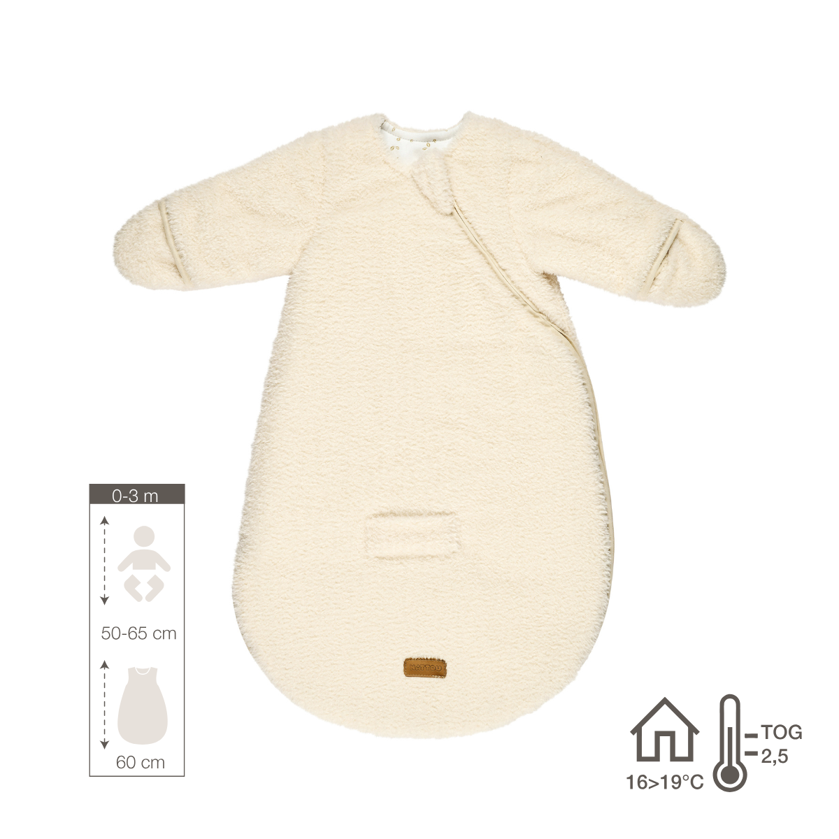 nattou-teddy-babyschlafsack-mit-rmeln-60-cm-ecru-tog-2-5 image 8