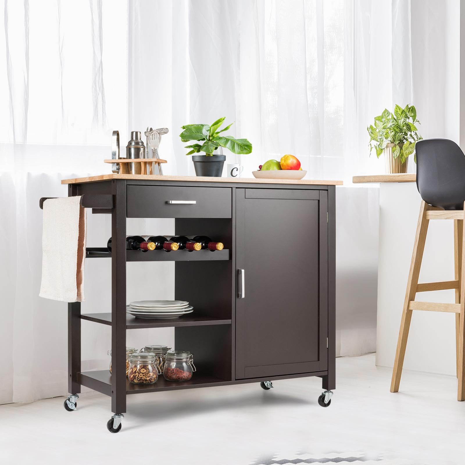 komfotteu-k-chenwagen-mit-arbeitsplatte-und-flaschenhalter-holz-100-x-48-x-90-cm image 7