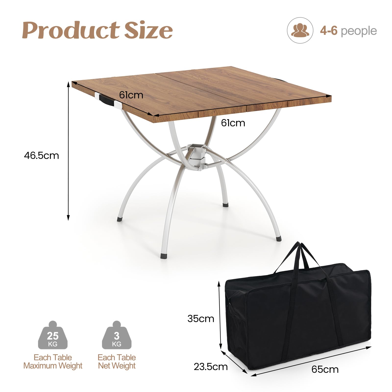 komfotteu-campingtisch-2-in-1-ausziehbar-120x60-cm-alu-holz image 3