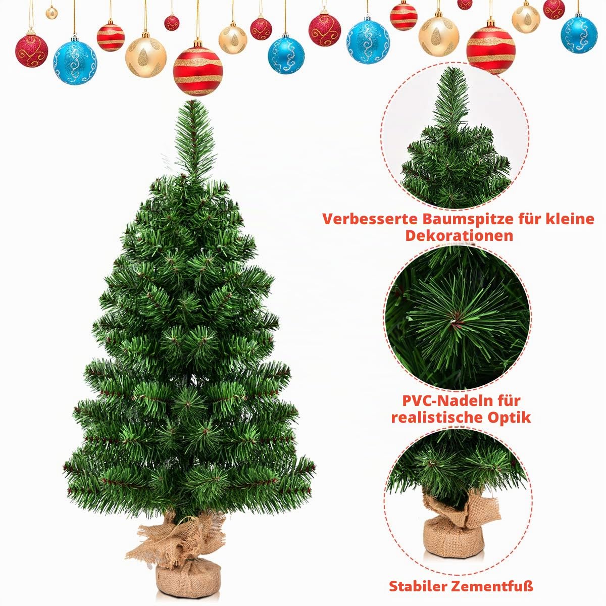 komfotteu-k-nstlicher-weihnachtsbaum-90-cm-96-spitzen-betonsockel image 3