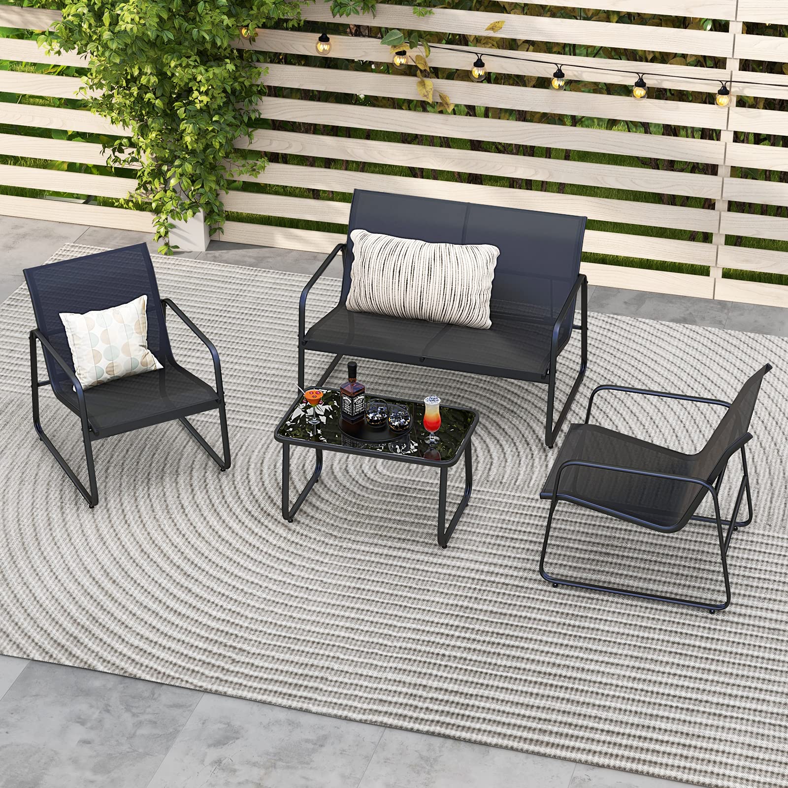 komfotteu-gartenm-bel-set-4-personen-textilene-mit-sofa-2-sesseln-und-couchtisch image 2