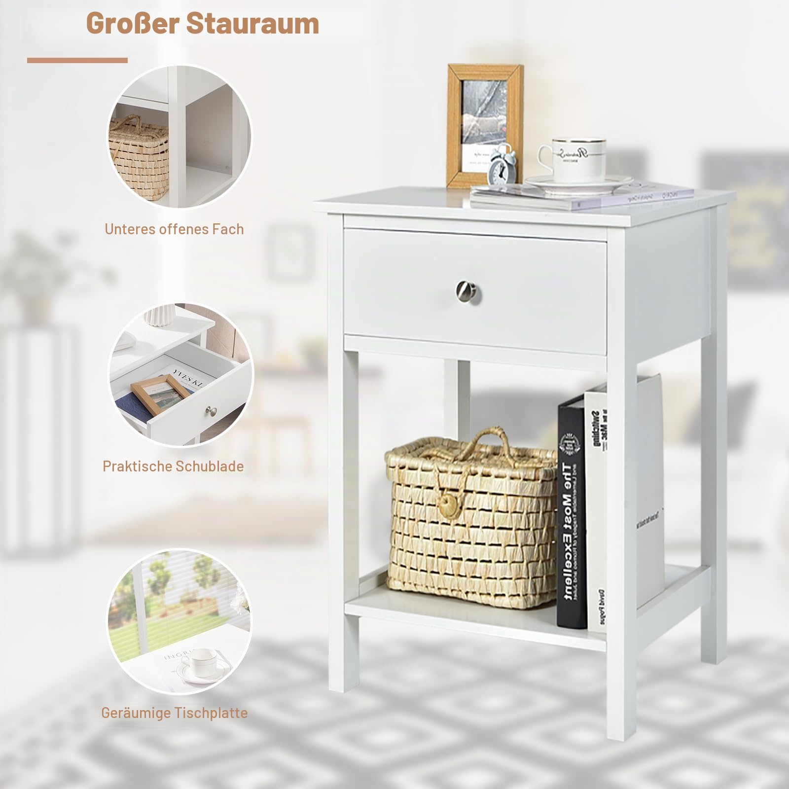 komfotteu-nachttisch-mit-schublade-beistelltisch-modern-wei-48-x-40-x-58-cm image 6