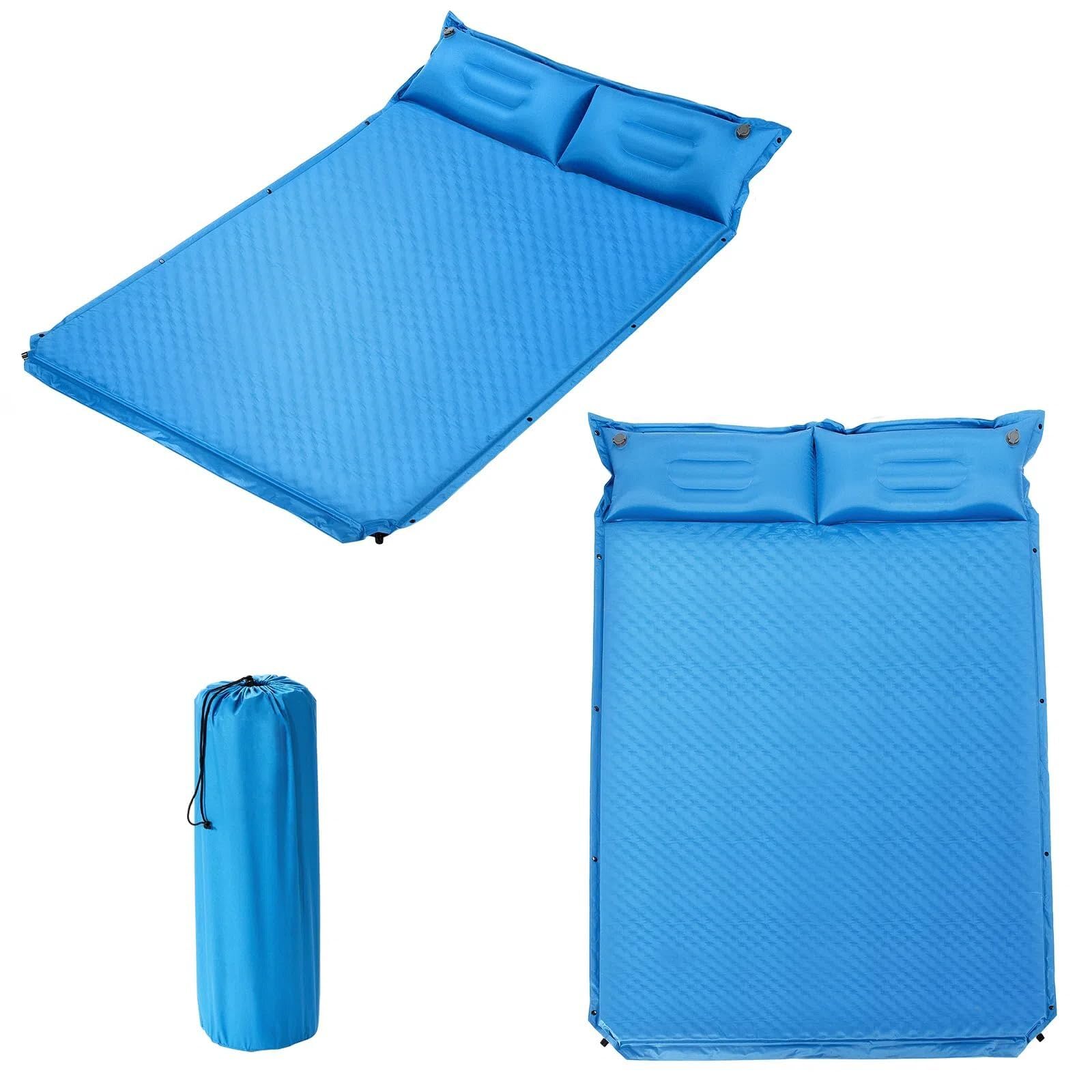 komfotteu-isomatte-selbstaufblasend-190-x-130-cm-2-person-blau-mit-kissen image 1