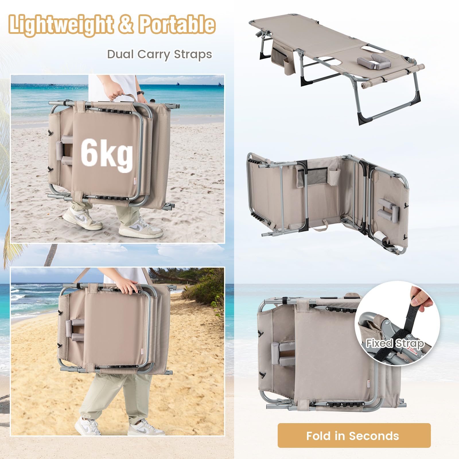 komfotteu-sonnenliege-mit-gesichts-und-armloch-5-fach-verstellbar-beige image 6