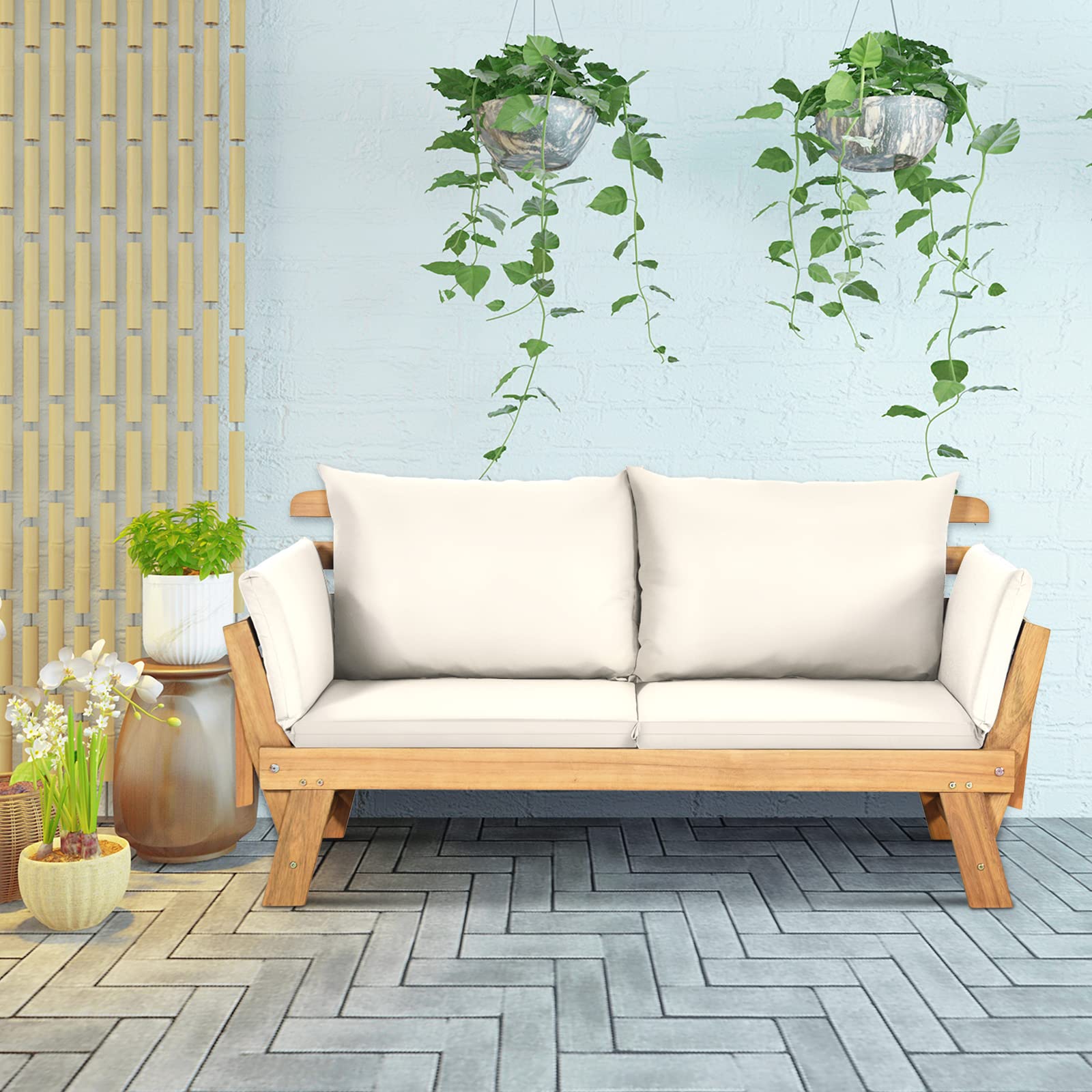 komfotteu-gartensofa-aus-holz-wei-bank-sonnenliege-2-personen image 8
