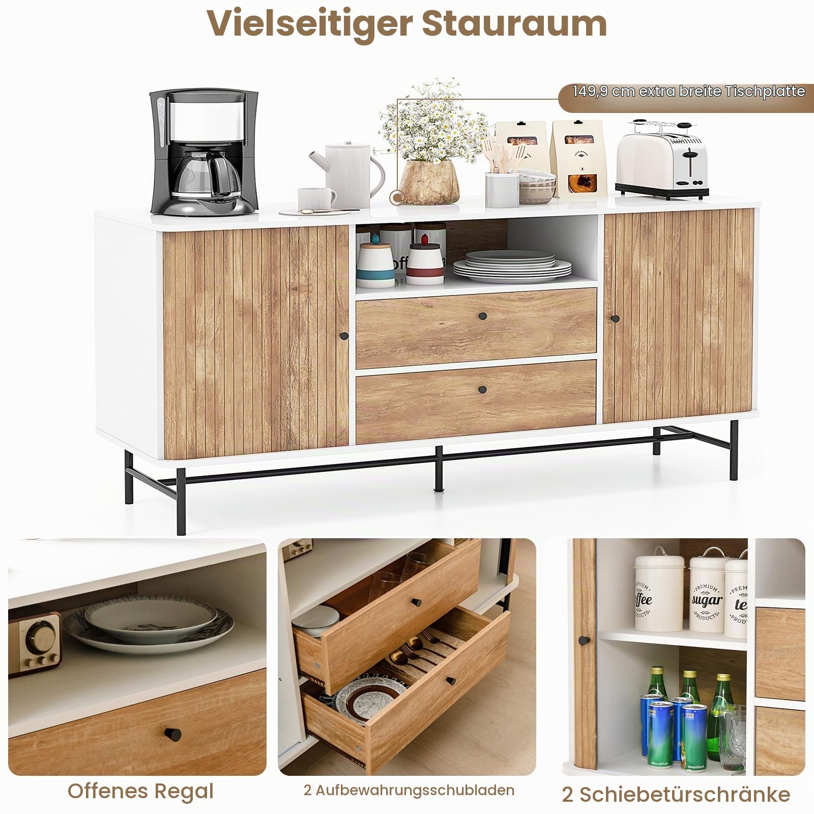 komfotteu-sideboard-150x45x74cm-mit-schiebet-ren-tv-bis-65-zoll image 5
