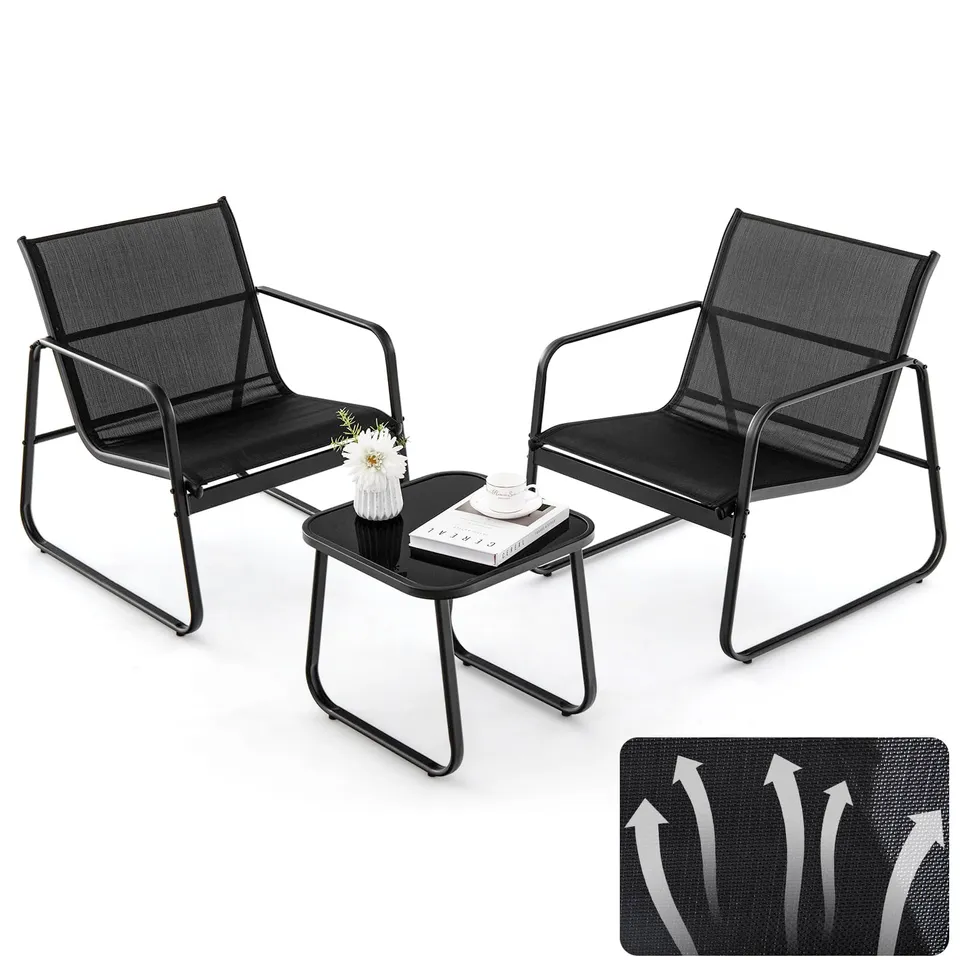 komfotteu-balkonset-3-tlg-bistro-set-mit-2-stapelst-hlen-und-glastisch-schwarz image 1