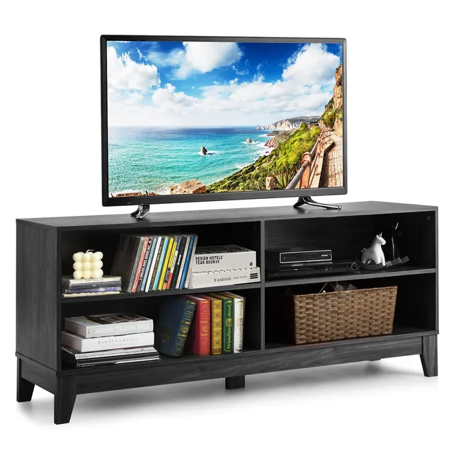 komfotteu-tv-lowboard-147x40-cm-dunkelbraun-f-r-fernseher-bis-67-zoll image 1