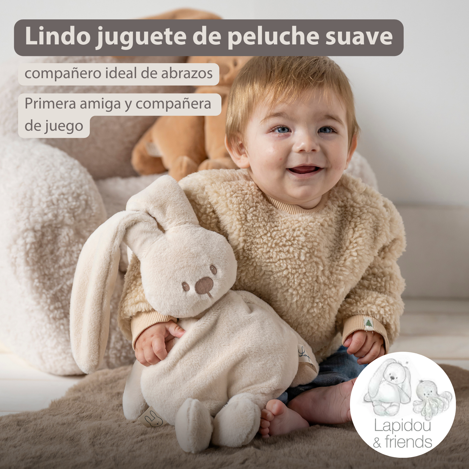 nattou-lapidou-kuschelhase-30-cm-sand-baby-kuscheltier image 2