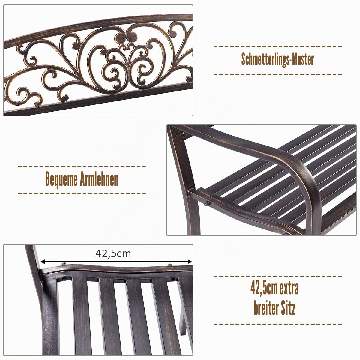 komfotteu-gartenbank-metall-antik-bronze-127x60x85-cm-bis-280-kg image 4