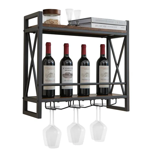 komfotteu-weinregal-wand-mit-metallrahmen-60-x-20-x-55-cm image 1