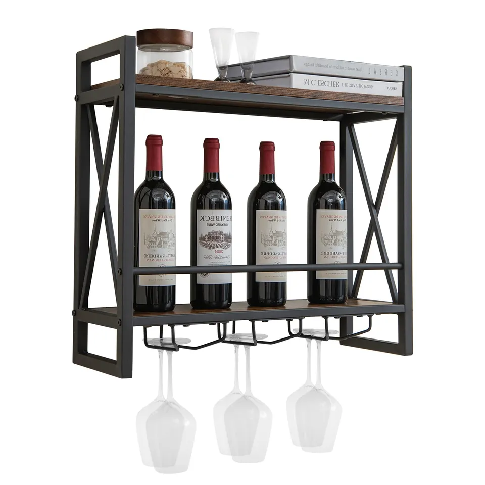komfotteu-weinregal-wand-mit-metallrahmen-60-x-20-x-55-cm image 1