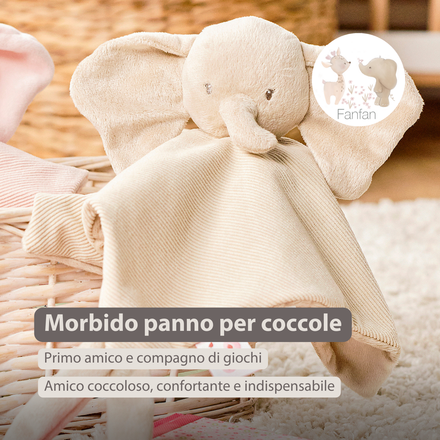 nattou-fanfan-baby-kuscheldecke-doudou-elefant-27-x-27-cm-sand image 7