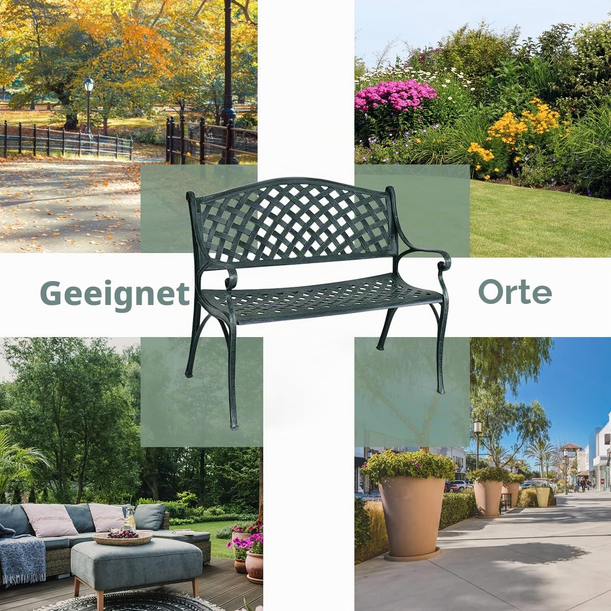 komfotteu-gartenbank-2-sitzer-aluminium-antikes-gr-n-103x60x83-cm image 6