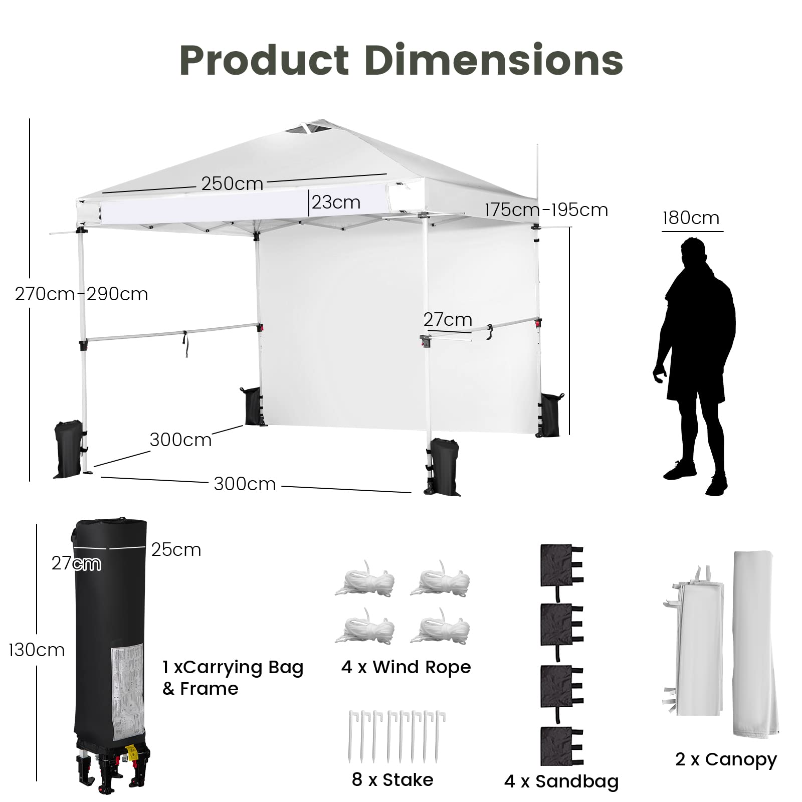 komfotteu-faltpavillon-3x3-m-h-henverstellbar-wei-mit-seitenw-nden image 8