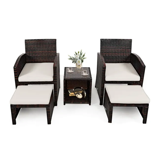komfotteu-rattan-gartenm-bel-set-5-teilig-2-st-hle-hocker-tisch-beige image 1