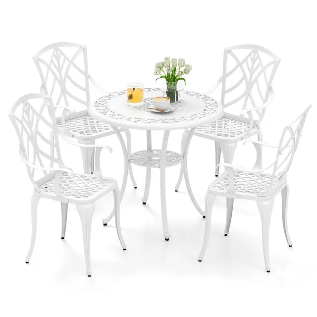 komfotteu-5-teiliges-gartenm-bel-set-aus-aluminium-bistrotisch-mit-schirmloch-4- image 1