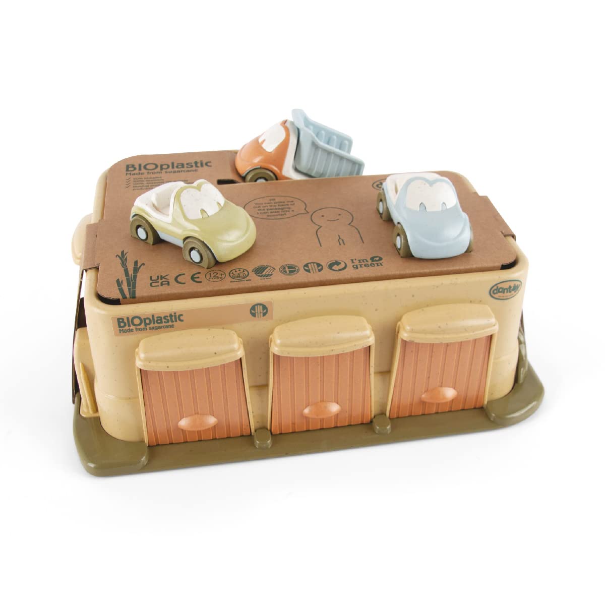 dantoy-bio-garage-mit-3-autos-34-79-cm-aus-bio-kunststoff image 4