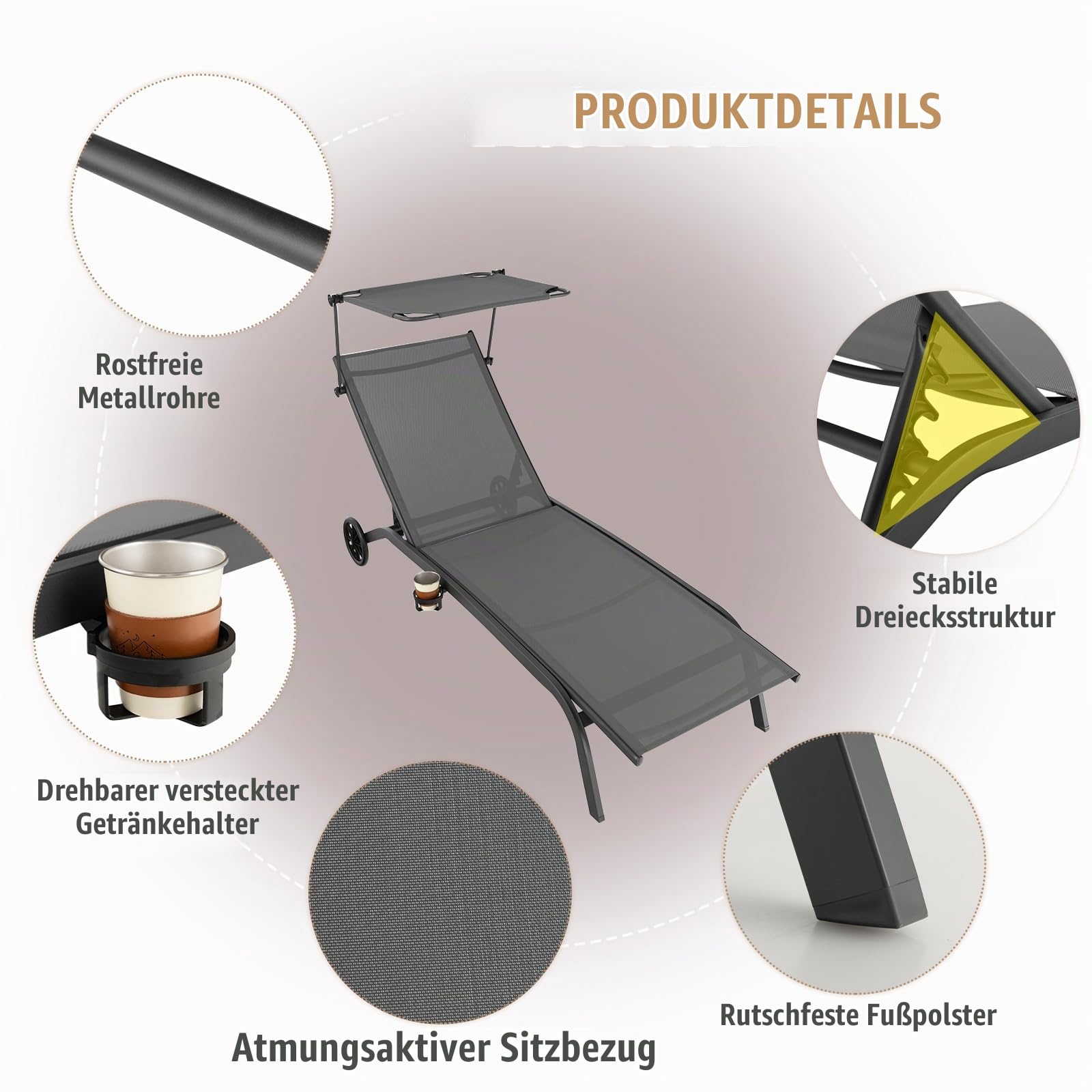 komfotteu-sonnenliege-mit-sonnendach-rollen-und-getr-nkehalter-grau-bis-150-kg image 6