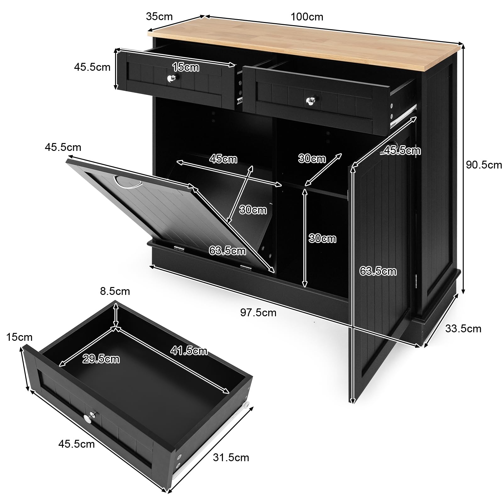 komfotteu-k-chenschrank-mit-m-lltonnenhalter-42-l-schwarz-100-x-35-x-90-5-cm image 3
