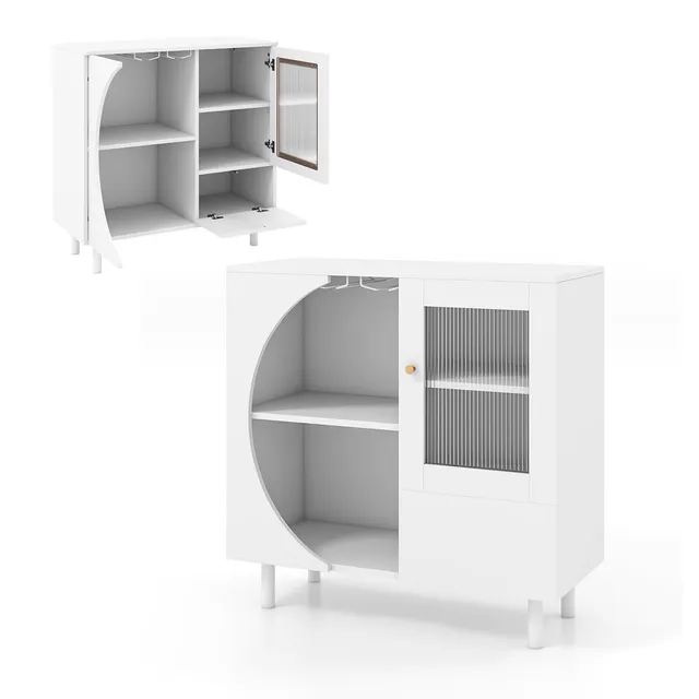 komfotteu-k-chenschrank-sideboard-wei-80-x-30-x-80-cm-mit-glast-r-und-glashalter image 1
