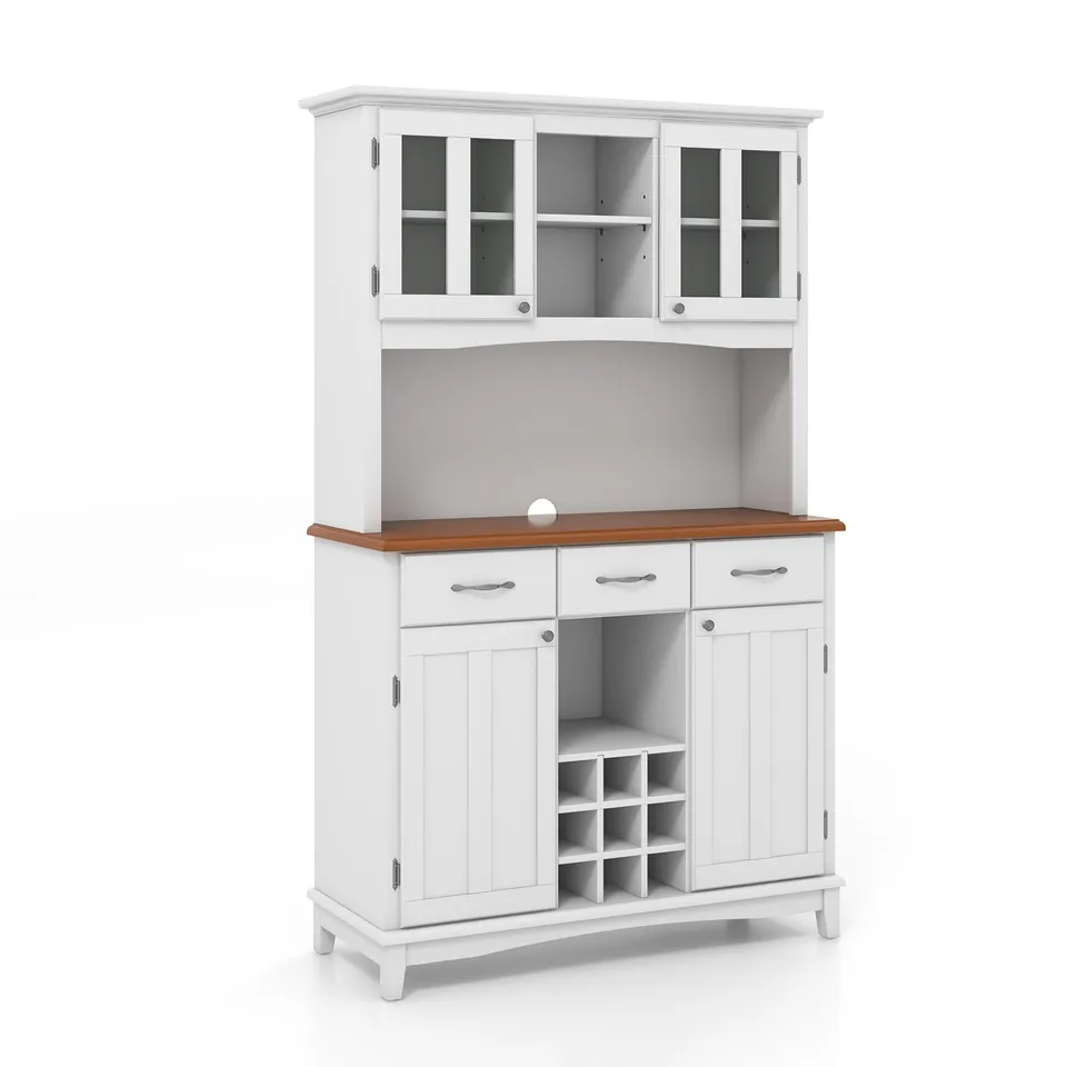 komfotteu-buffetschrank-112x41-5x184-5-cm-wei-mit-weinregal-und-glast-r image 1