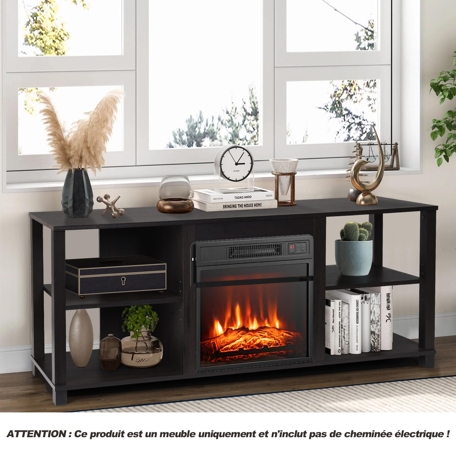 komfotteu-tv-m-bel-150x40x58-cm-mit-kaminfach-schwarz-braun image 6