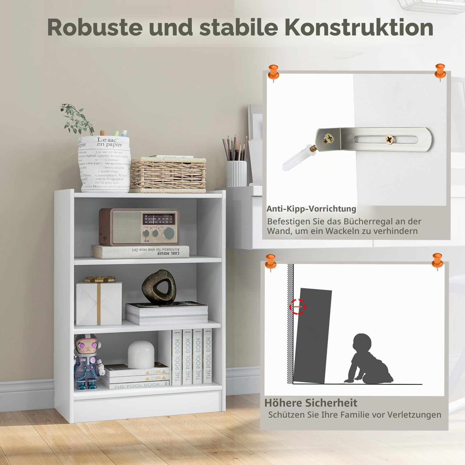 komfotteu-b-cherregal-3-ebenen-wei-50x30x75cm-verstellbar image 7