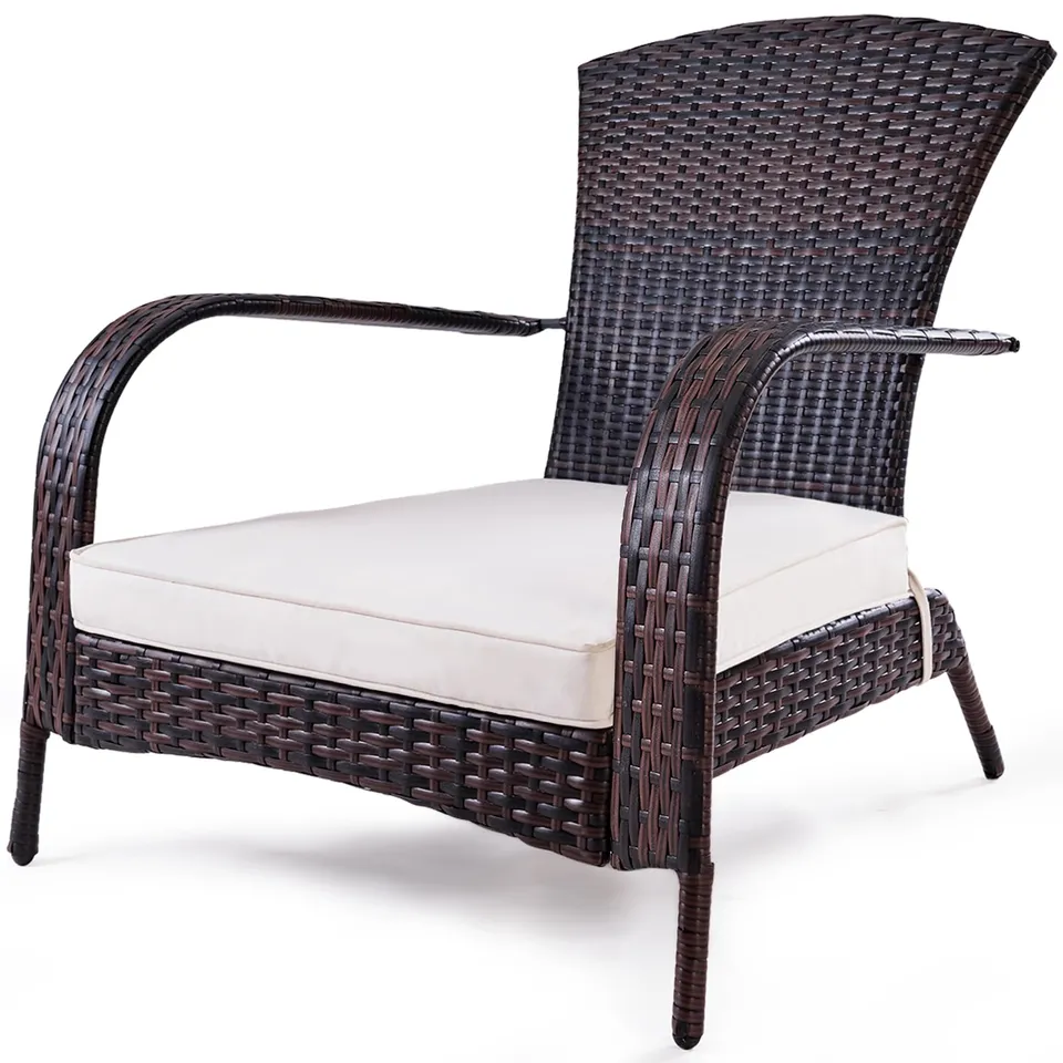 komfotteu-gartenstuhl-rattan-braun-adirondack-stuhl-mit-kissen-bis-120-kg image 1