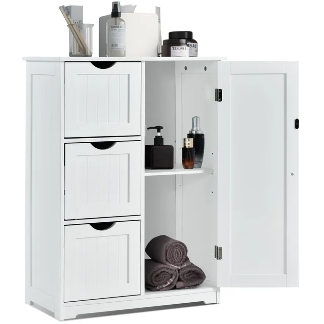 komfotteu-badschrank-wei-mit-3-schubladen-1-t-r image 1