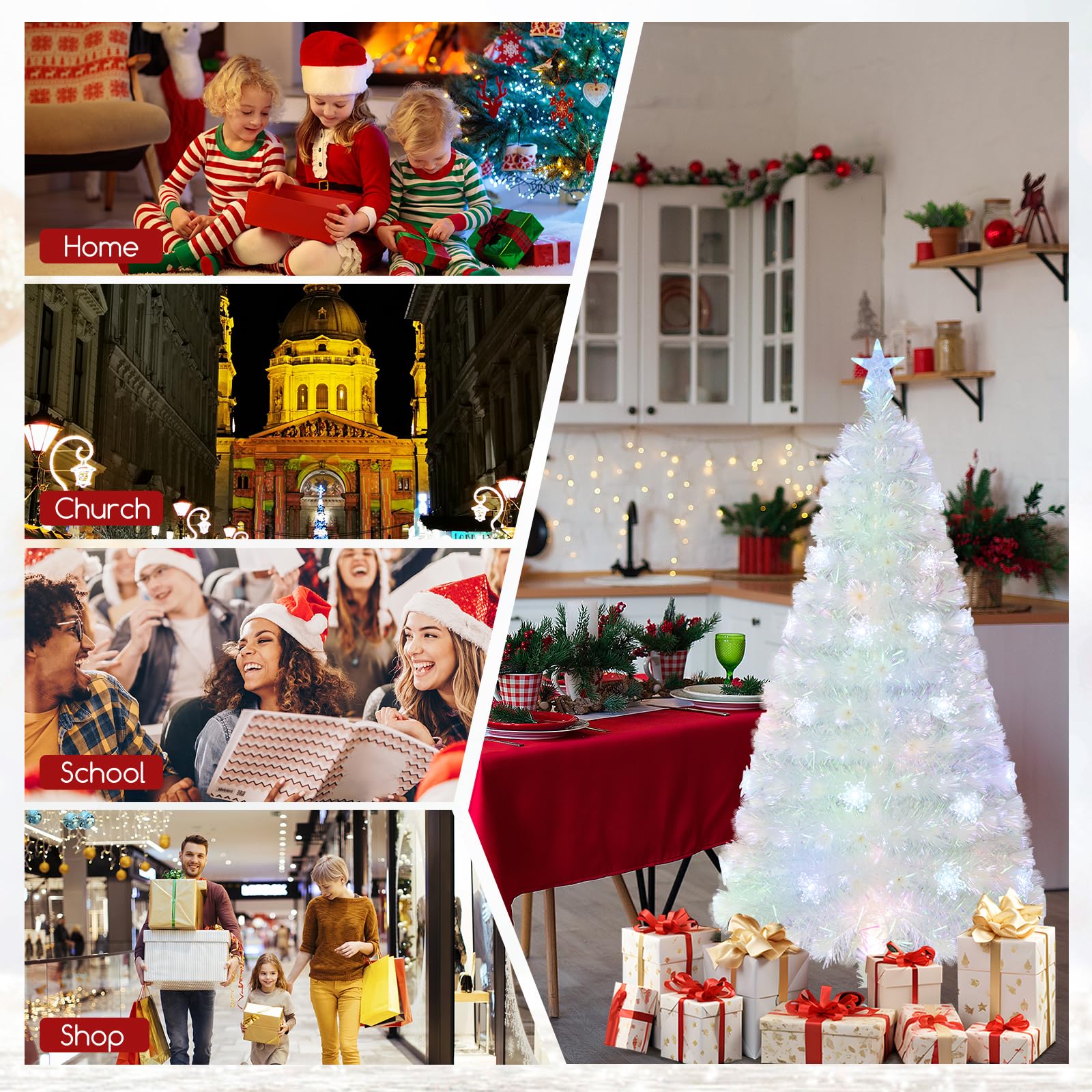komfotteu-k-nstlicher-weihnachtsbaum-wei-150-cm-mit-led-beleuchtung image 5