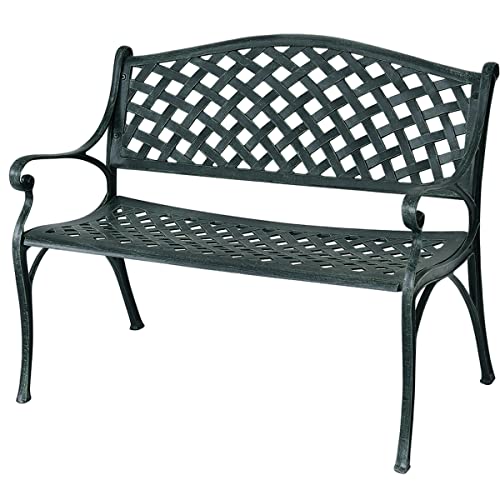 komfotteu-gartenbank-2-sitzer-aluminium-antikes-gr-n-103x60x83-cm image 8