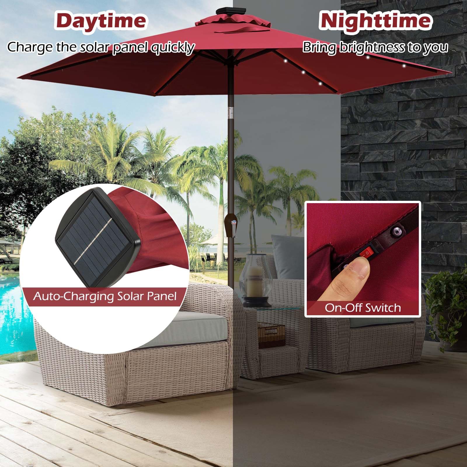 komfotteu-sonnenschirm-300-cm-mit-led-kurbel-ampelschirm-knickbar-polyester image 3