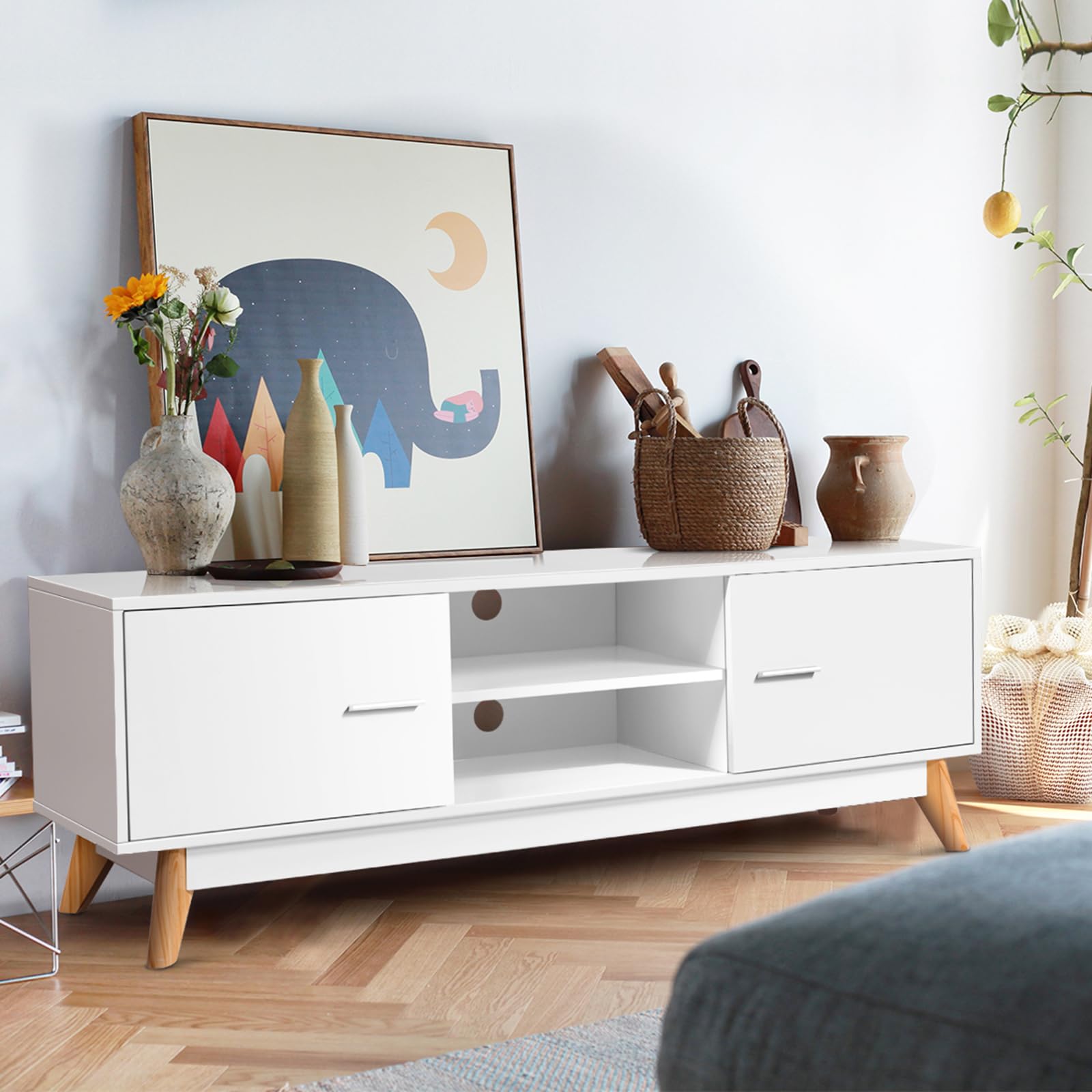 komfotteu-tv-schrank-bis-65-zoll-tv-lowboard-140x40x48-cm-wei image 2
