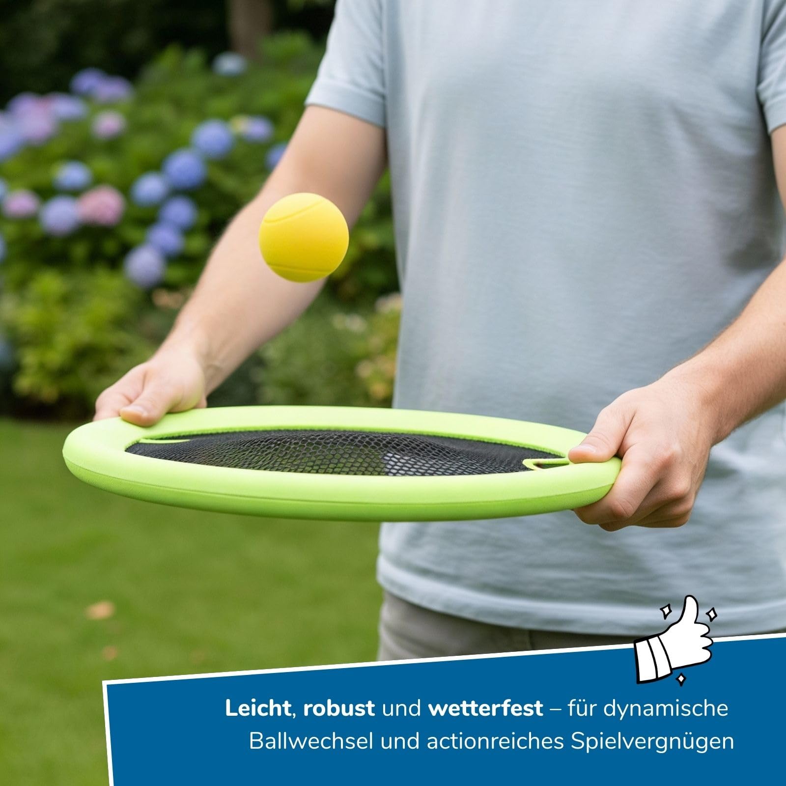 alldoro-2-in-1-beachball-set-wurfscheibe-2-schl-ger-40-cm-2-b-lle image 6