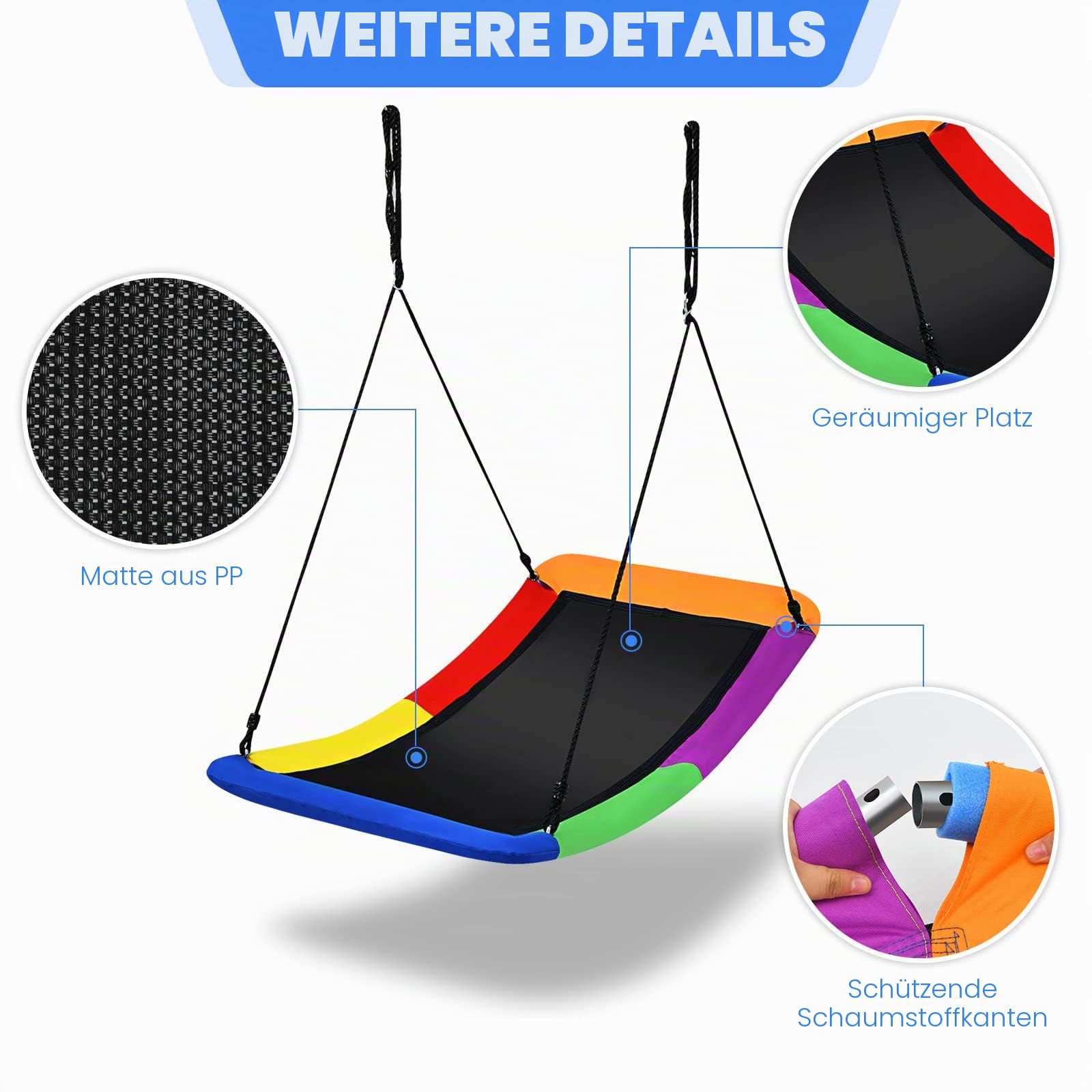komfotteu-nestschaukel-mit-verstellbaren-seilen-outdoor-schaukel-bis-150-kg image 4