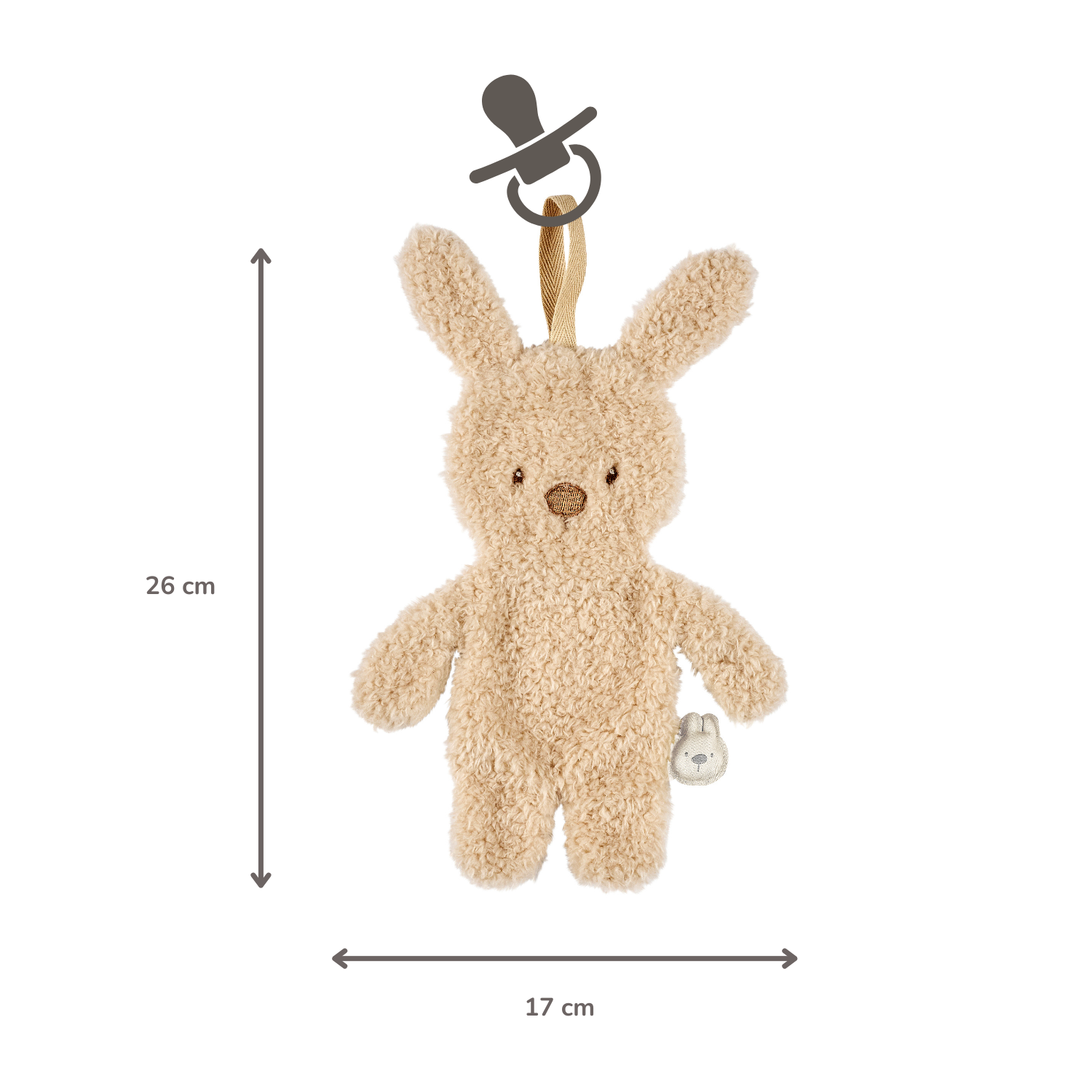 nattou-teddy-schnullertuch-kaninchen-26-cm-beige-mit-schnullerhalter image 5