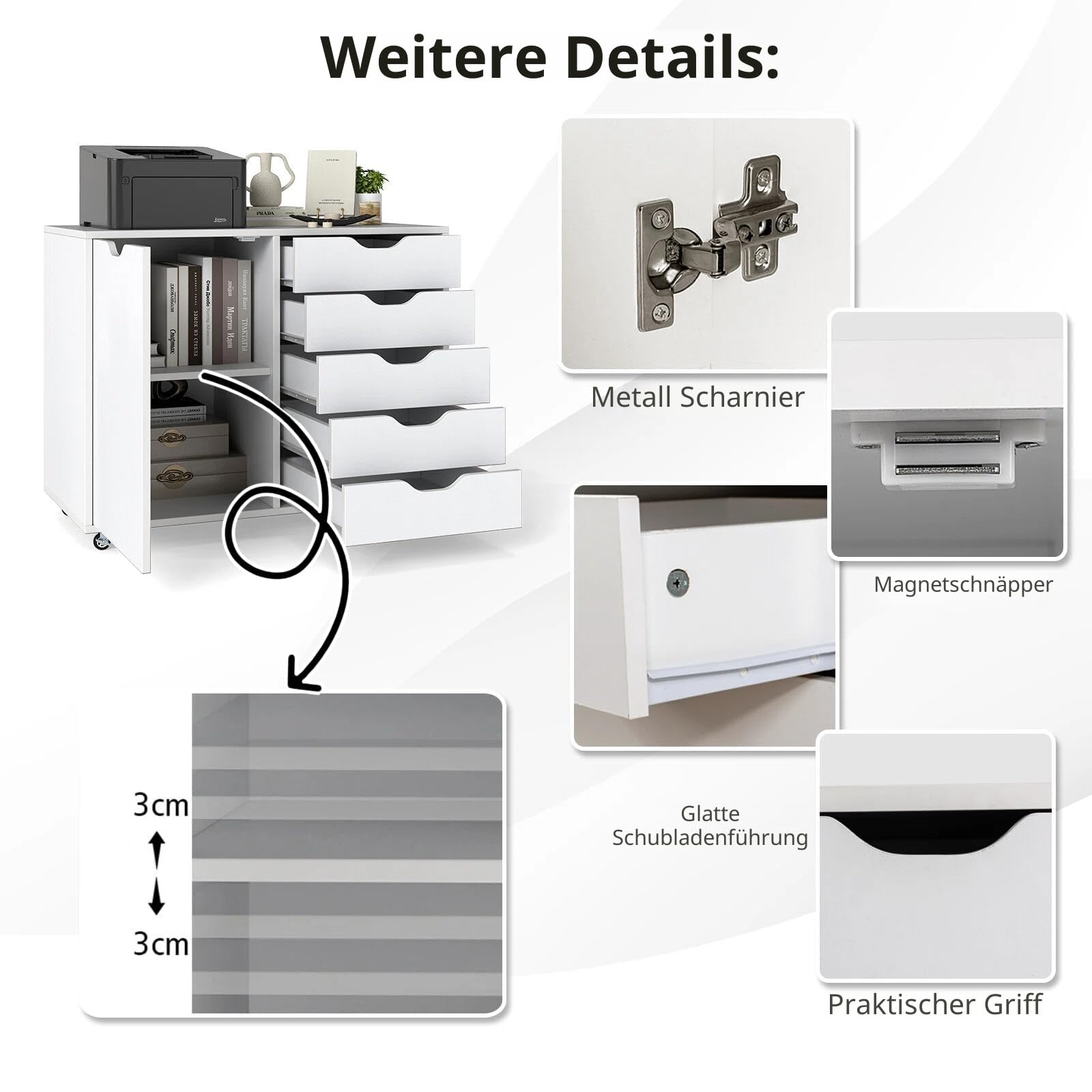 komfotteu-aktenschrank-mit-rollen-5-schubladen-79x39x65-cm-wei image 4