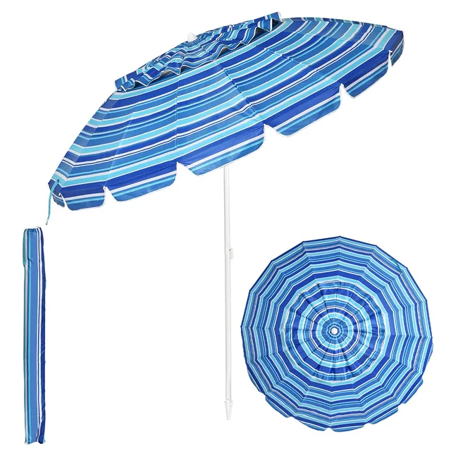 komfotteu-sonnenschirm-strand-243-cm-knickbar-mit-tragetasche image 1