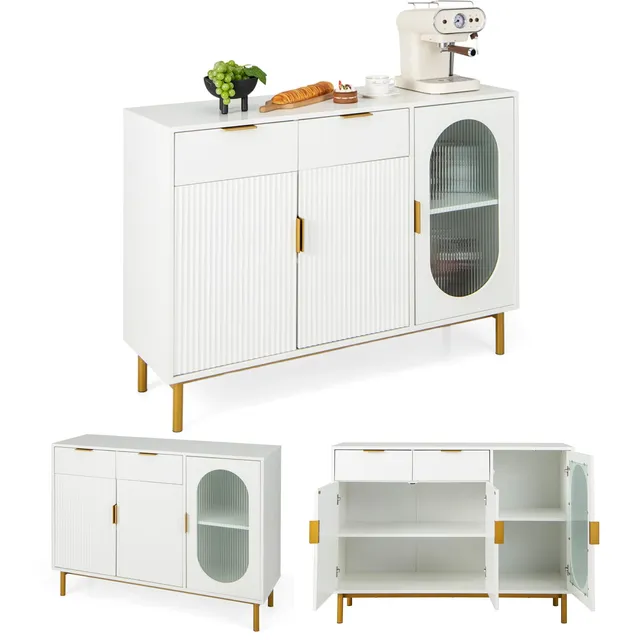 komfotteu-k-chenschrank-sideboard-wei-120x40x88-cm-glast-r image 1