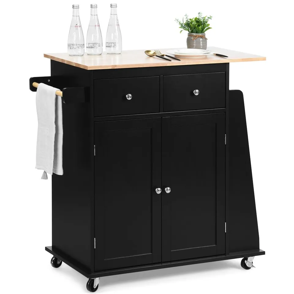 komfotteu-k-chenwagen-mit-arbeitsplatte-80x45-cm-k-cheninsel-auf-rollen-schwarz image 1