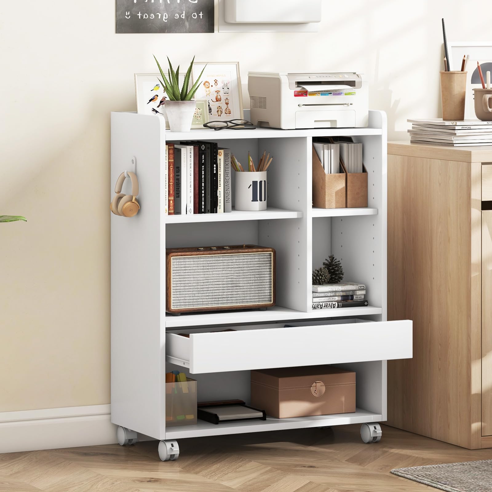 komfotteu-rollcontainer-wei-63-5x30x84-5-cm-b-roschrank-mit-schublade-auf-rollen image 2