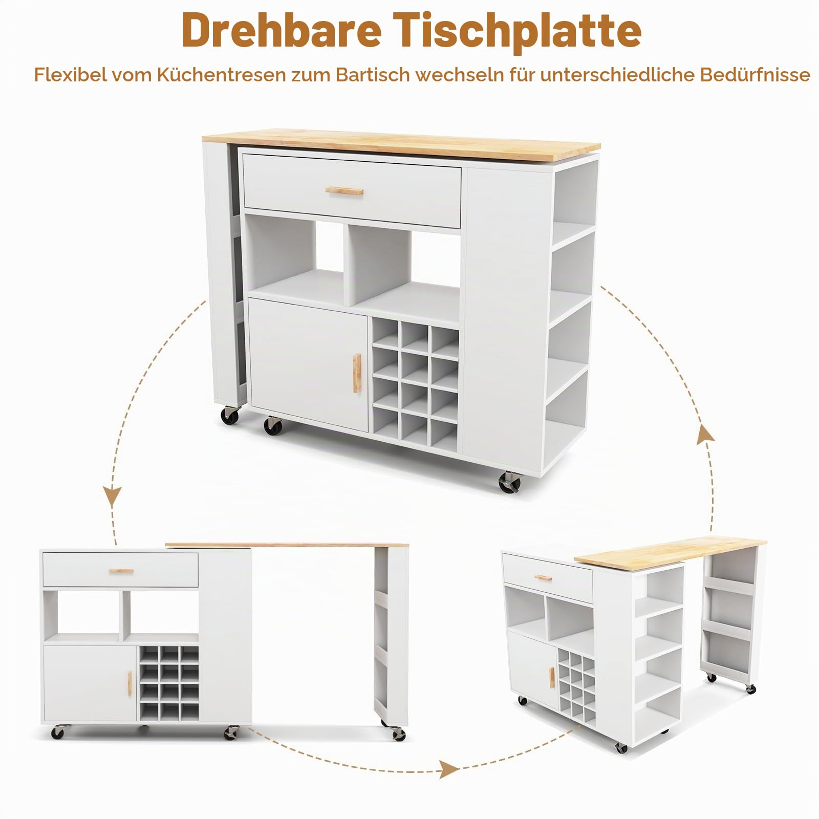 komfotteu-k-chenwagen-mit-drehbarer-arbeitsplatte-k-cheninsel-servierwagen-wei-m image 4