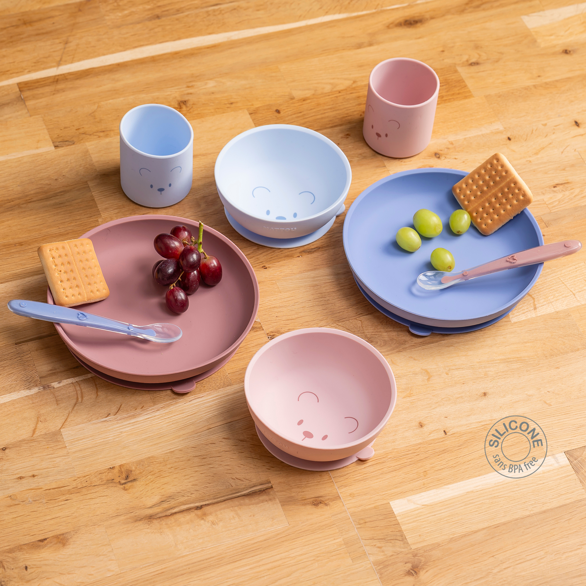 nattou-mealtime-b-r-geschirrset-kinder-silikon-4-teilig-teller-schale-becher-l-f image 6