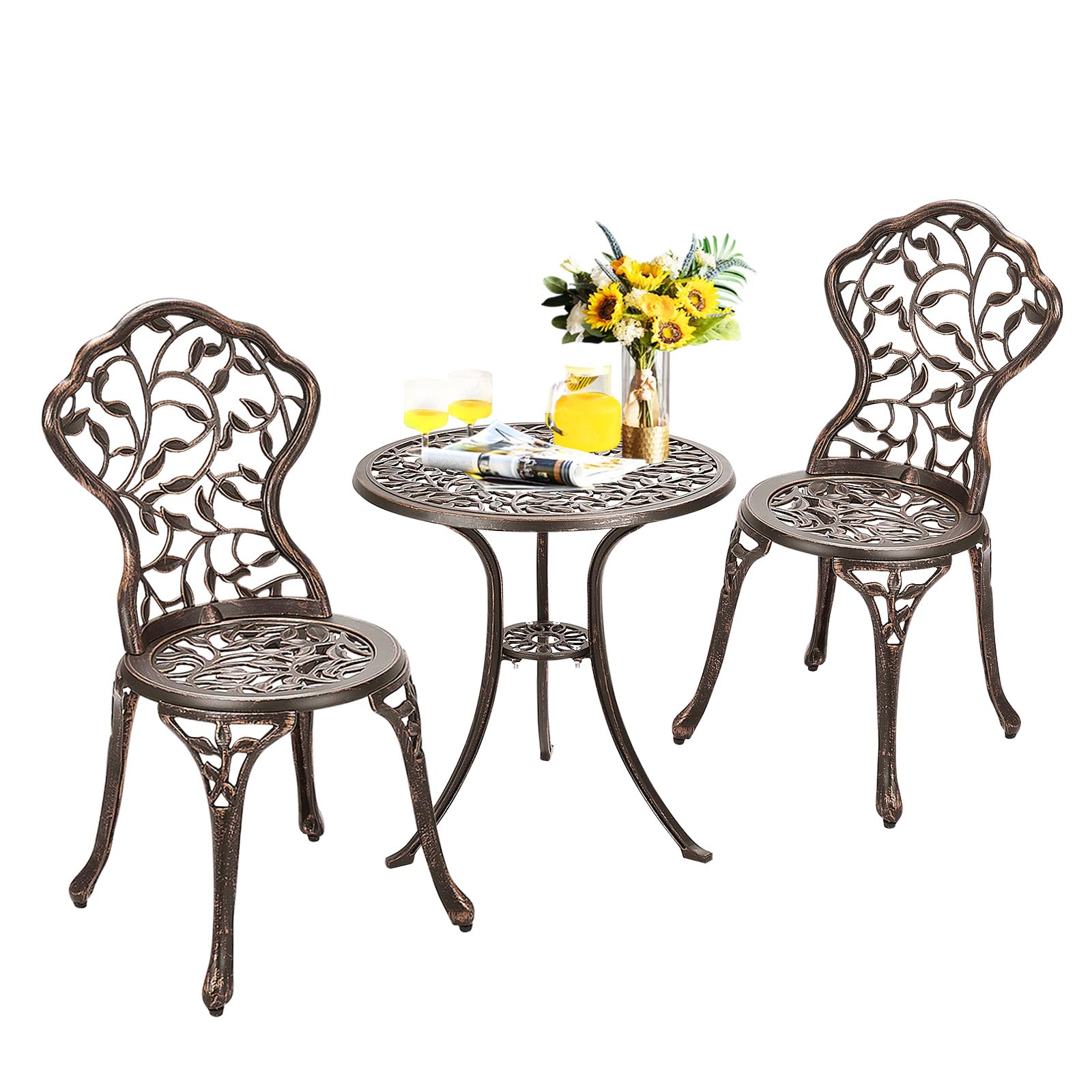 komfotteu-bistro-set-3-teilig-aus-aluminiumguss-mit-blattmuster image 1