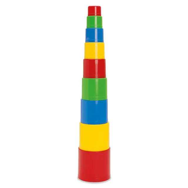 dantoy-5417-stapelbecher-9-teilig-stapelbarer-turm-10-x-10-x-51-cm image 1