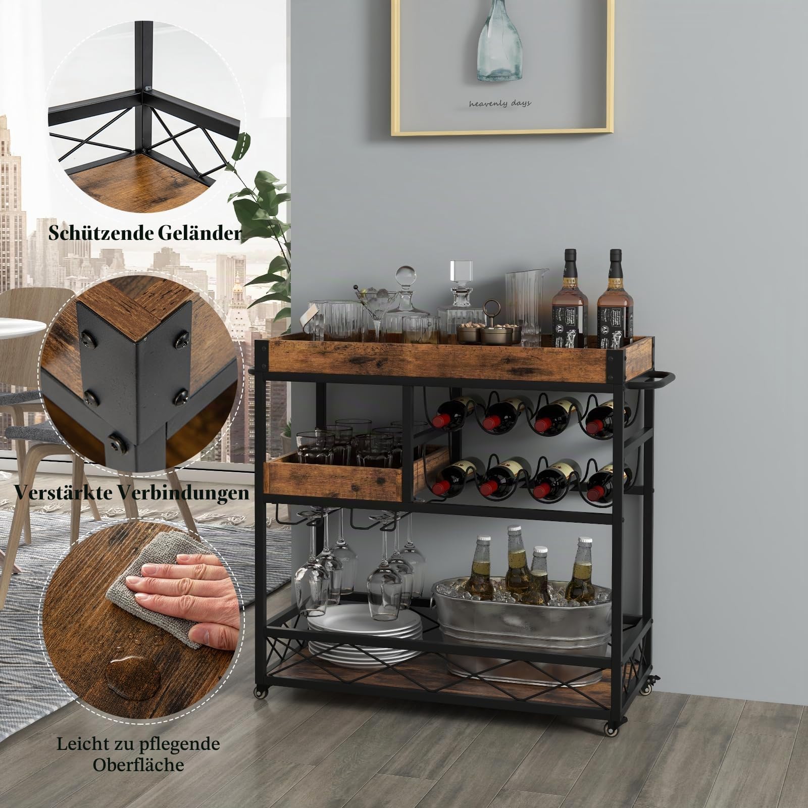 komfotteu-servierwagen-k-chenwagen-mit-abnehmbarem-tablett-8-weinregalen-glashal image 6